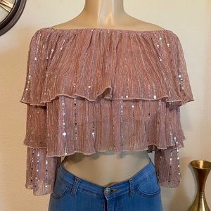 Fashion Nova - Off-the-shoulder Rose Gold Top